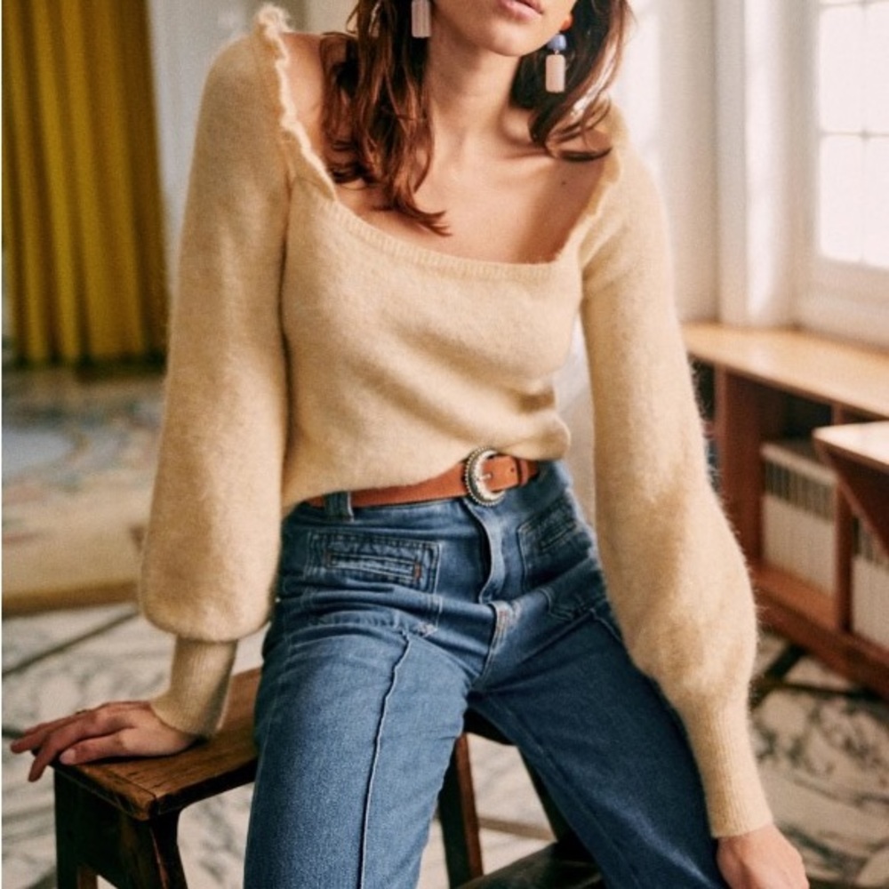 Sézane Mila Cream Jumper Sweater Merino Wool Mohair